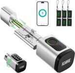 Smart Lock, Cerradura Electrónica, Smart Lock Cilindro Regulable 60-90 mm (30/30.45/45), Cerraduras Inteligentes para Puertas, con RFID, App, Huella, Botón y Llave para Desbloquear