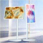 Smart TV portátil con ruedas de 21,5″/24″/27″/32″ Pantalla táctil 4K UHD con cámara incorporada, tiempo de reproducción de 5 a 8 horas, rotación completa para presentaciones con zoom (4+64GB, 21,5IN)