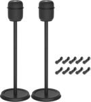 Soporte de altavoz resistente compatible con Homepod 1 y Homepod 2, soportes de altavoz de suelo para soporte Homepod de 1.ª y 2.ª generación, fácil de instalar, paquete de 2, negro