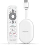 THOMSON Go Cast 150, Google TV 4K UHD, Streaming Dongle, Control por voz, Google Cast, Dolby Atmos, Digital Plus, Wi-Fi, Multi-Plug, 2 GB de RAM, 8 GB de almacenamiento