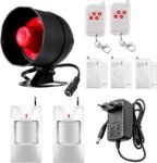 TOWODE Sistema de alarma inalámbrico para el hogar Kit antirrobo Sistema de alarma de seguridad con sirena de 115 dB, sensor de alarma de puerta, sensor de movimiento y control remoto