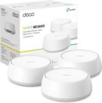 TP-Link Deco BE3600 (paquete de 3): Wi-Fi 7 en malla de doble banda de hasta 3,6 GB/s, backhaul híbrido inalámbrico y por cable, MLO, 2 puertos Gigabit por unidad, seguridad HomeShield