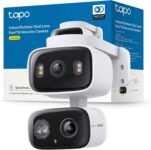 Tapo C246D Cámara de vigilancia WiFi para exteriores con lente dual 2K, gran angular de 125° y teleobjetivo de 6 mm, seguimiento inteligente, detección de IA gratuita, visión nocturna en color