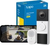 Tapo D210 Timbre Inalámbrico 2K 3MP Cámara Ultra Clara, Timbre con Vídeo Inalámbrico, Timbre Incluido, Color Nocturno, Detección AI sin TP-Link, IP65, Batería de 6 Meses, No