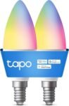 Tapo L430C(paquete de 2) Bombilla conectada WiFi, Bombilla LED E14 Multicolor 2500K-6500K, Regulable 40W 470Lm, Funciona con Alexa, Control por voz, Ahorro de energía