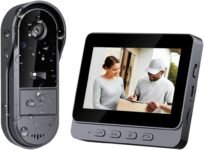Timbre Inalámbrico con Cámara 1080P HD Exterior IP65 Timbre Inalámbrico Impermeable con Cámara y Pantalla IPS de 4.3 Pulgadas, Interconexión Inalámbrica Bluetooth 2.4G, No Requiere WiFi