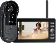 Timbre Inalámbrico con Cámara Exterior Videoportero Impermeable 1080P con Pantalla IPS de 4.3″ Audio y Grabación Dual, Videoportero Conexión Bluetooth sin WiFi ni App, Videoportero para Hogar