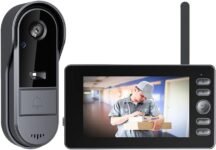Timbre Inalámbrico con Cámara Timbre Exterior IP65 Impermeable Inalámbrico con Cámara y Pantalla IPS de 4,3 Pulgadas (4000 mAh), Interconexión Inalámbrica Bluetooth 2.4G, No Requiere WiFi