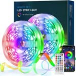 Tira LED 30M, Tira LED Bluetooth, Cambio de Color RGB con Control de App, 16 Millones de Colores, Control Remoto, Sincronización con Música, Tira LED para Dormitorio, TV, Hogar