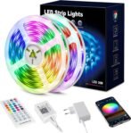 Tiras LED 20 Metros RGB 5050, Luces LED con App y Controlador, Sincronización con Música, Ideal para Luces LED, Luces de Habitaciones, Decoración de Fiestas y Navidad (10 mx 2)
