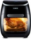 Tower T17076 Xpress Pro Freidora de aire combinada 10 en 1: Freidora de aire digital con circulación de aire rápida y temporizador de 60 minutos: 11 L, 2000 W, freidora sin aceite, negra