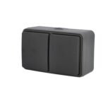 UNITEC AP/FR Aqua Toma de 2 vías Montaje en Superficie para Ambientes Húmedos IP54 Interior Exterior Antracita 1 Pieza