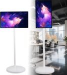 Un Smart TV portátil de 24 pulgadas con pantalla táctil móvil, rotación de 360°, batería integrada y soporte para TV móvil, ideal para fitness, juegos y actividades al aire libre 8*128G