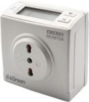 VEMER 4Green VE798600 Medidor de Energía Eléctrica con Enchufe, Medidor de Consumo Eléctrico con Toma Italiana, Ideal para Monitorear el Consumo de Electrodomésticos, Blanco