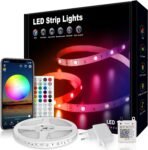 VKH Tiras LED, 10 Metros, Luces LED RGB Bluetooth para Habitaciones con Control Remoto y App, Cambio de Color con Música, para decoración del hogar, Fiestas y Navidad (10 mx 1)