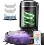 Vexilar W15 Robot Aspirador y Fregona 10000Pa, Potente Limpiador con 5 Mapas Inteligentes, Autonomía 180 Min, Programa Fácil, Base Autovaciable 4L Sin Bolsa, para Suelos/Alfombras/Partículas