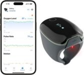 ViATOM O2ring Bluetooth Oxímetro, Oxímetro de Pulso Punta de Los Dedos Para la Monitorización Continua Durante la Noche, Oxímetro del Sueño Para Medir SpO2 y la Frecuencia Cardíaca (Verde)