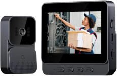 Videoportero inalámbrico con cámara Videoportero inalámbrico 1080P con pantalla IPS de 4,3 pulgadas, audio bidireccional, visión nocturna, gran angular de 70°, conexión Bluetooth, no requiere WiFi