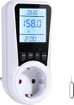 Vinabo Medidor de Consumo Eléctrico, Monitor de Electricidad con Pantalla LCD Retroiluminada, Medidor de Consumo de Energía, 7 Modos de Protección contra Sobrecarga, Monitoreo de Energía Consumida