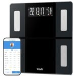 Vitafit bascula de baño, Alta Precisión Aseguró por Fábrica Profesional DESDE 2001, Bascula Grasa Corporal y Muscular con App, Bascula Inteligente 13 Composición de Corporal Peso IMC,250kg, Negro