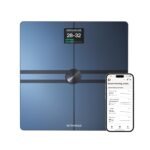 Withings Body Comp Báscula de baño WiFi con análisis de cuerpo completo (peso, grasa corporal/grasa muscular, agua) y seguimiento cardiovascular, báscula personal, hasta 8 usuarios