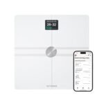 Withings Body Comp Báscula de baño WiFi con análisis de cuerpo completo (peso, grasa corporal/grasa muscular/grasa corporal, agua) y seguimiento cardiovascular, báscula personal, hasta 8 usuarios