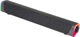 Woxter Big Bass 320 – Barra de Sonido con 20W de Potencia (RGB, Retroiluminada, 3,5 mm, PC/PS4/Xbox/TV/Móvil/Tablet), Alimentación USB, Negro