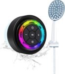XLeader SoundAngel Mate(3rd Gen) Altavoz Bluetooth Ducha Pro, Certificado IPX7 Impermeable, Mini Pequeño, Sonido Cristalino 8W y Bajo Rico, Reproducción 15H, con Luces RGB, Ventosa, Cordón de Silicona