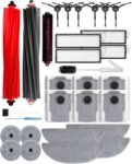 Yivy para Roborock S8 MaxV Ultra / S8 MAX Ultra, kit de accesorios de 30 piezas con 2 cepillos principales, 4+4 fregonas de repuesto, 4 filtros HEPA y 6 bolsas de polvo de carbón activado