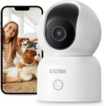 ZOSI C518 1080p Cámara de Vigilancia WiFi Interior para Bebé/Mascota, Detección y Seguimiento de Personas, Visión Nocturna, Audio Bidireccional, WiFi 2.4G/5G
