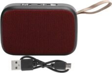 Zunate Altavoz Bluetooth, Tarjeta portátil Bluetooth 4.2 Altavoz pequeño Reproductor de música estéreo Compatible con Radio FM, Compatible con reproducción de Entrada de Disco Bluetooth/AUX (Rojo)