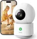 aosu Cámara de Vigilancia WiFi Interior 2K 360°, Cámara Nocturna HD de 10m, WiFi 5G/2.4GHz, Detección Humana AI, Audio Bidireccional, Llamada de un Toque, para Bebés/Mascotas, Compatible con Alexa