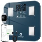 arboleaf Báscula de Baño Inteligente, Báscula de Grasa Corporal y Muscular con APP, Báscula de Bioimpedancia Tecnología BIA con 4 Electrodos con 14 Parámetros, Recargable USB-C, Capacidad 180 kg