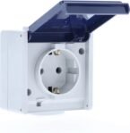 as – Schwabe 62460 – Enchufe Schuko con 2 Prensaestopas, IP 54, para Exterior, Gris