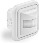 deleyCON 1 x Detector de Movimiento por Infrarrojos Montaje Empotrable en la Pared Control de Luz Interno Área de Trabajo de 160° Alcance 9 m Sensor de Luz Integrado Blanco