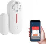 eMylo Alarma doméstica inalámbrica, sensor de puerta WiFi con control remoto, alarma luminosa, temporizador, no requiere concentrador, funciona con alarma antirrobo doméstica