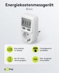 goobay 64589 Medidor de Energía Digital Básico/Medidor de Consumo Eléctrico para Frigorífico, Lavadora, TV y Lámparas de Pie/Rango de Medición entre 0,5W y 3680W/Medidor de Consumo de Energía