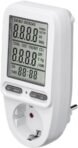 goobay 64590 Medidor de potencia digital Pro/Medidor de consumo eléctrico para frigorífico, lavadora, TV y lámparas de pie/Rango de medición entre 0,5 W y 3680 W/Medidor de consumo de energía