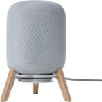 shinar Compatible con Homepod 1/2 Soporte de Mesa de Escritorio Accesorios Soporte de Madera Estable para Homepod 1/2 Gestión de Cables Integrada (Blanco)