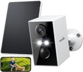 wansview Cámara de Vigilancia Solar WiFi para Exteriores – Cámaras 2K Vigilancia del Hogar WiFi 2.4G Hz Seguridad Inalámbrica con Batería, Sirena PIR, Visión Nocturna en Color, IP65