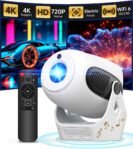 【Enfoque eléctrico 4K】 Mini proyector Magcubic, Bluetooth 5.0, WiFi 6, Proyector portátil 200ANSI con rotación de 180° que admite corrección trapezoidal horizontal automática
